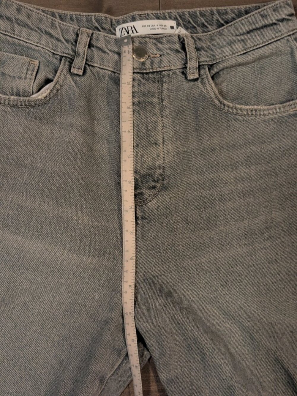 Zara High Rise Wideleg Jeans with Rip - Picture 12 of 16